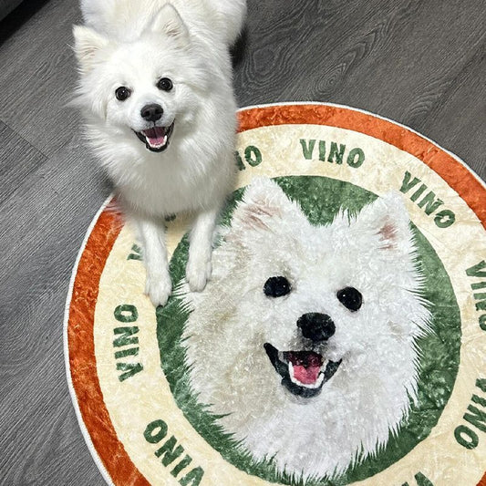 The Pawtrait Loom · Custom Pet Portrait Round Rug