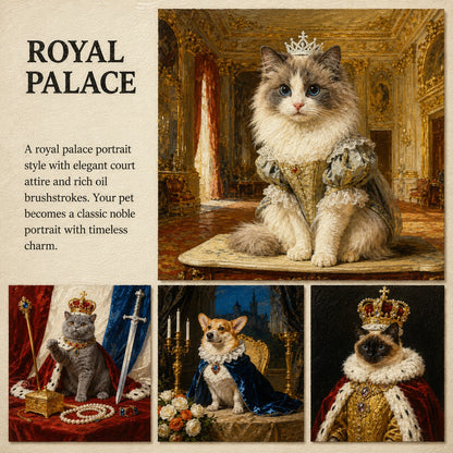The Canvas Chronicle · Custom Multi-Layered Oil Portrait · ROYAL PALACE