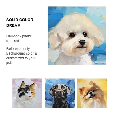 The Canvas Chronicle · Custom Multi-Layered Oil Portrait · SOLID COLOR DREAM