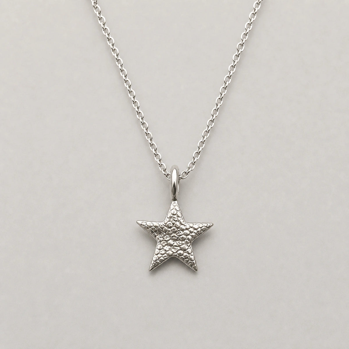 Custom star pet nose print silver necklace product image