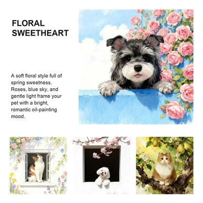 The Canvas Chronicle · Custom Multi-Layered Oil Portrait · FLORAL SWEETHEART