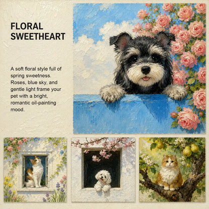 The Canvas Chronicle · Custom Multi-Layered Oil Portrait · FLORAL SWEETHEART
