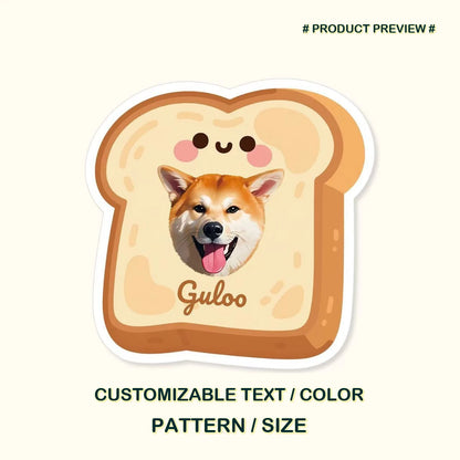 Custom freeform pet rug preview with a toast design